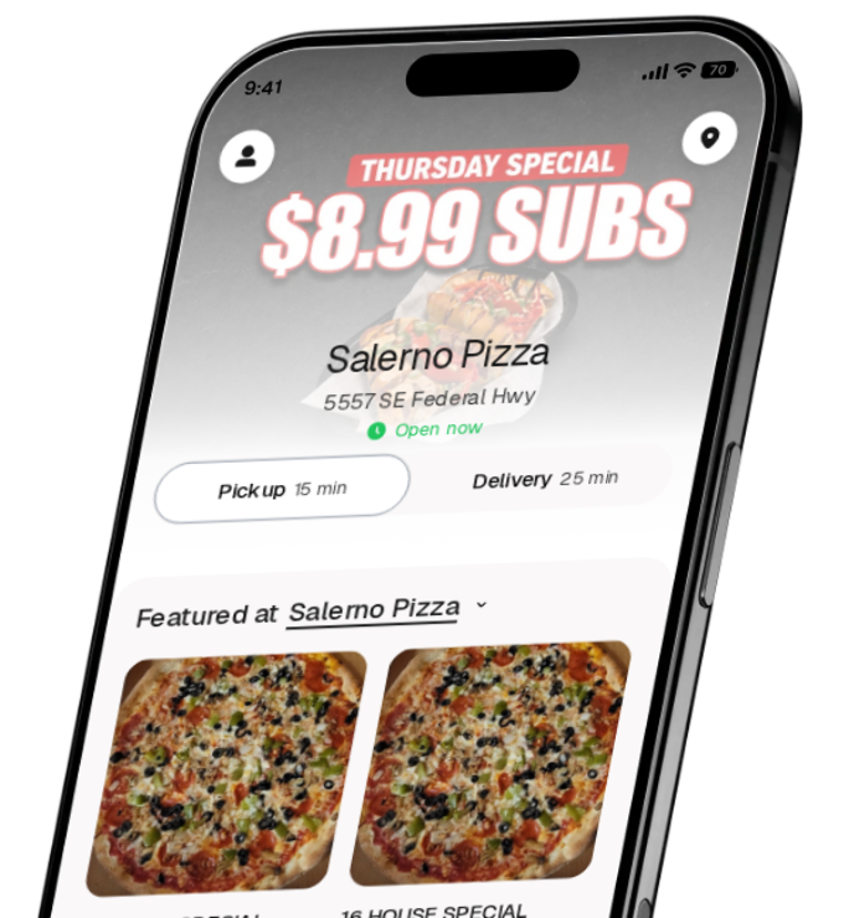 Salerno Pizza app preview