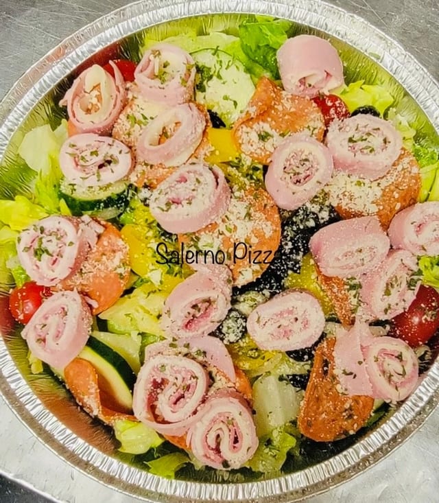 16" LG CHEESE PIZZA, SM ANTIPASTO SALAD & 6 GARLIC KNOTS.
