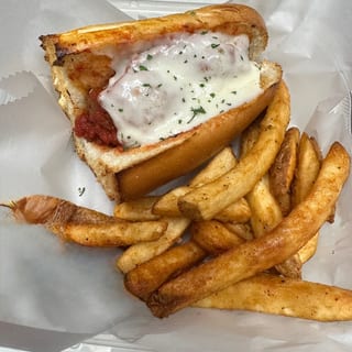 HALF MEATBALL PARM SUB W/ FRIES
